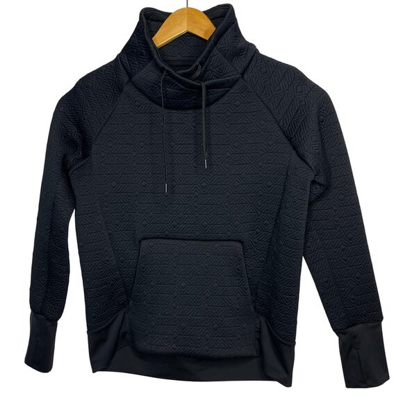 Athleta Jacquard Elevation Quilted Oversized Pullover Size Small Black - Picture 6 of 12